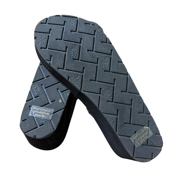 FLOJOS Platform Wedge Flip Flop Thong Sandals Size US 9 EURO 40.5 Black - Picture 4 of 8